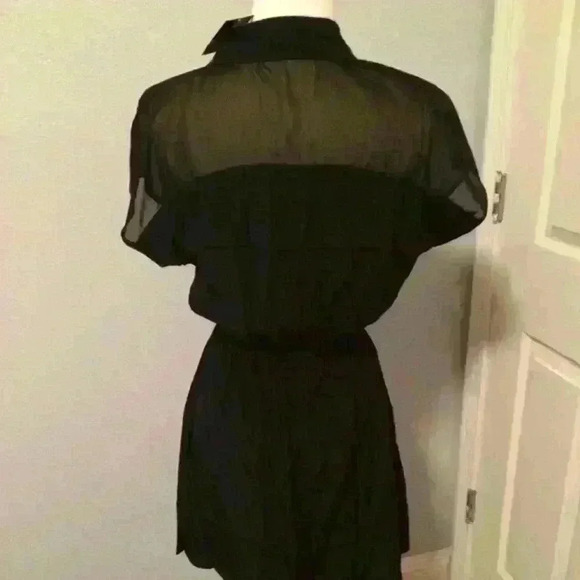 Black Collard button up Shirt Dress - Picture 3 of 3